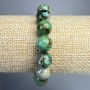 Chrysocolla Bracelet with Natural Stone, Smooth Beads, 10mm diameter, elastic length 18cm