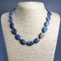 Sodalite Necklace, natural stone, oval, diameter 13x18x6 mm, length 49 cm