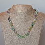 Fluorite Necklace, natural stone, faceted beads, diameter 8x3mm, length 47 cm