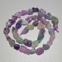 Fluorite Beads, natural unprocessed stone faceted nuggets, 8×10 mm diameter, 38 cm length on thread