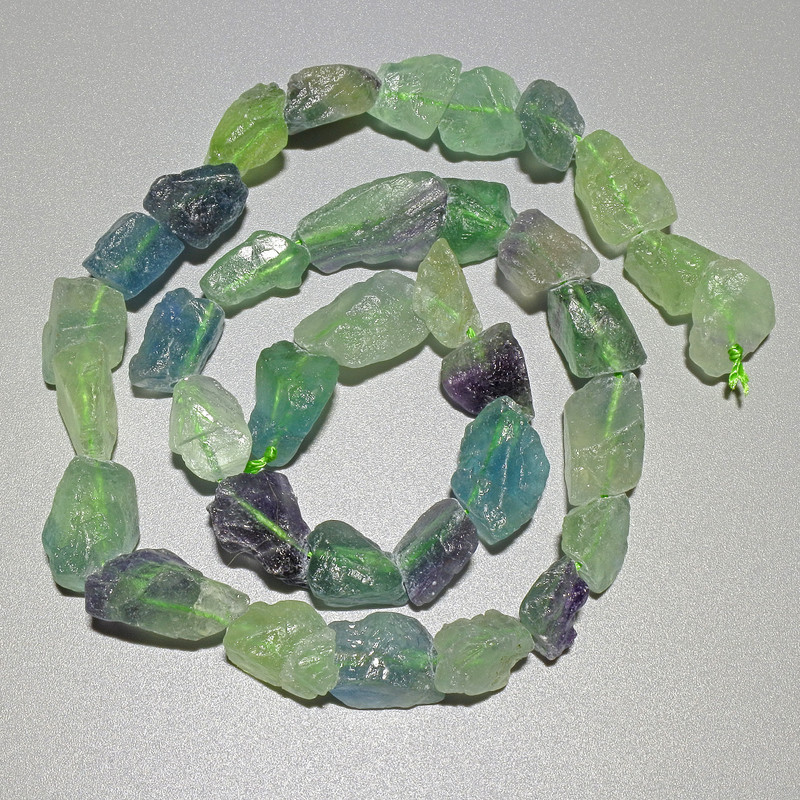 Fluorite Beads Natural Unprocessed Stone Faceted, 10×12 mm, +/- diameter, 40 cm +/- on thread