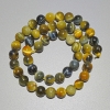 Yellow-Grey Cat's Eye Beads, natural stone, smooth round bead, 8mm diameter, length 39cm on thread