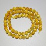 Cat's Eye Beads Yellow Natural Stone Smooth Round 6.5mm ±, Thread Length 38cm ±