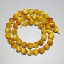 Yellow Cat's Eye Beads natural stone smooth sphere, diameter 8.5mm±, thread length 38cm±