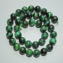 Green Cat's Eye Beads Natural Stone Smooth Round Bead, diameter 10mm±, length 38cm± on thread