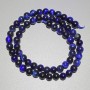 Blue Cat's Eye Beads, natural stone, smooth sphere, diameter 6.5mm±, length 38cm± on thread