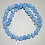 Aquamarine Beads Heart-Shaped Natural Stone, 10x10x5 mm ±, length 37 cm ± on thread