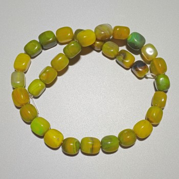 Agate Beads natural stone bar, 9×12mm±, length 37cm± on thread