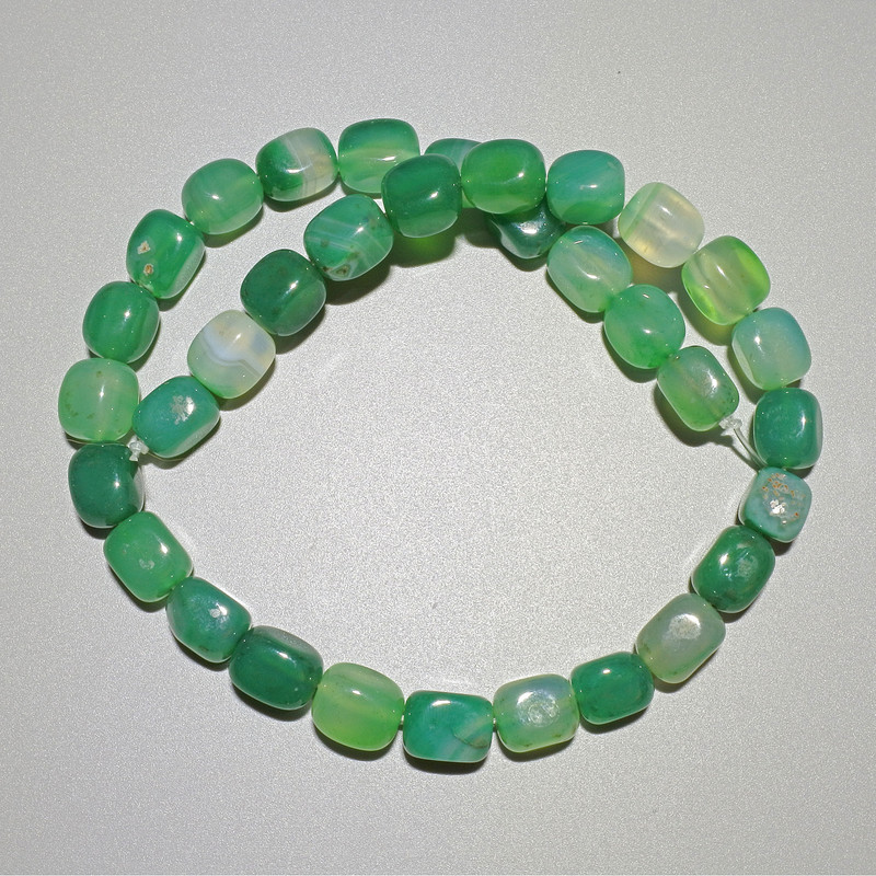 Agate Beads natural stone bar, diameter 9x12mm+-, length 37cm+- on thread