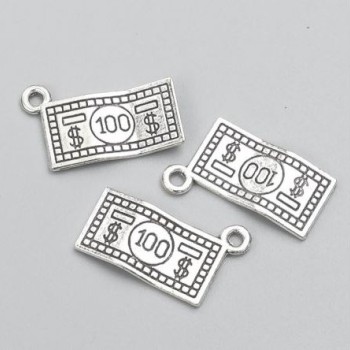Finding Pendant "Money" 7x13mm packaged 25 pcs +-. 20g