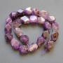 Amethyst Beads natural stone faceted rough-cut, diameter 12×16mm±, length 37cm± on a thread