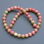 Variscite Beads (Synthetic Acrylic) pink, white and green smooth round beads, diameter 8.5mm±, length 40cm± on fishing line