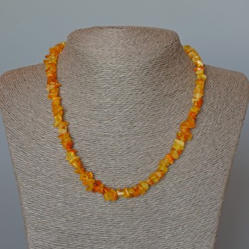 Amber Chunk Necklace, diameter 7×4mm +-, length 45cm+-