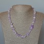 Amethyst Necklace made of natural stone chippings, diameter 10×3mm±, length 47cm±