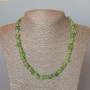 Necklace Prase: Prehnite natural stone chips, diameter 8x2mm, length 48cm