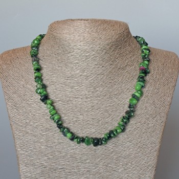 Zoisite Beads Necklace natural stone chips, diameter 8x4mm+-, length 47cm+