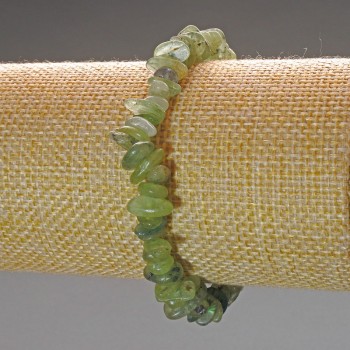 Bracelet Prehnite natural stone chip, diameter 8x3mm +-, length 18cm (stretch)