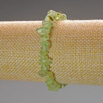 Bracelet Prehnite Natural Stone Chip, diameter 8x3mm+-, length 18cm (stretch)