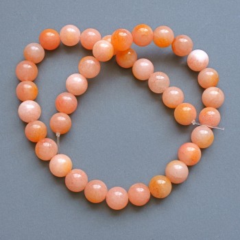 Tinted Quartz Beads Smooth Round 8.5mm Diameter ±, 38cm Length ± on Thread