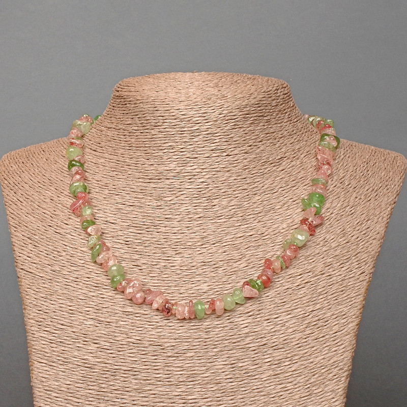 Toned Quartz Beads Necklace, Assorted Briolette 7×3 mm ±, 48 cm length