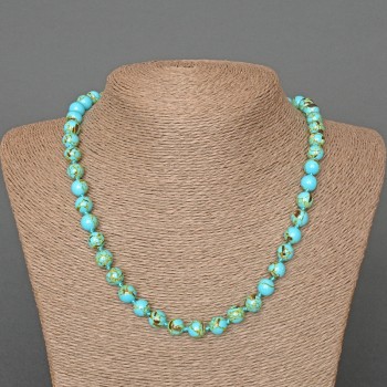 Emperor Blue Jasper Necklaces (raw) smooth bead, diameter 8.5mm ±, length 50cm ±