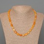 Yellow Agate Necklace natural stone oval, 8×10mm diameter ±, length 48cm±