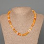 Necklace Yellow Agate natural stone smooth rondelle, diameter 8x5mm+-, length 46cm+